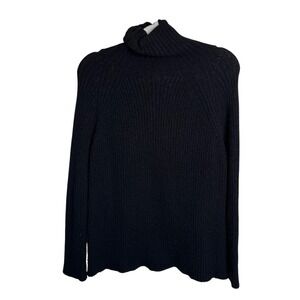 SHEIN Turtleneck Sweater Ribbed Knit Long Sleeve Pullover‎ Black S